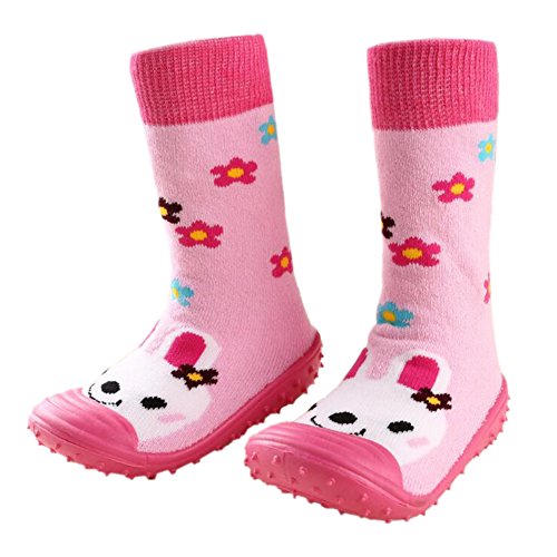 Infant Baby Cartoon Patterned Soft Rubber Bottom Anti-slip Floor Socks Boots Rabbit 18-24M