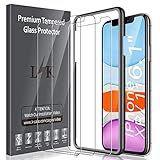 LK Screen Protector for iPhone 11 and iPhone XR 6.1'' Tempered Glass - 3 Pack (Easy Installation Tray) 9H Hardness, Case Friendly, HD Clear Film