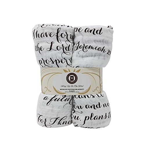 Scripture Strong Jeremiah 29:11 | Best Muslin Baby Swaddle Blanket Gift Set | 100% Cotton Receiving Blankets | Extra Large (4’x4’) | Brown, 2 Pack - Thumbnail 7