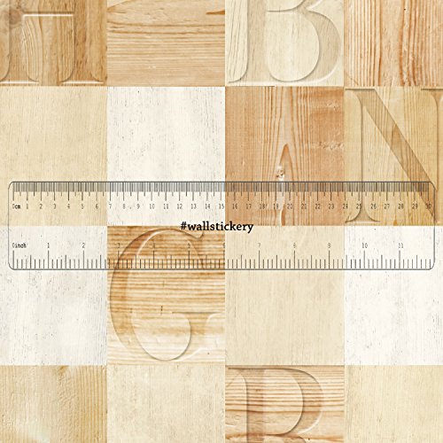 Wallstickery wood letters prepasted wallpaper paper for wall stickers self adhesive removable peel and stick pattern design DIY interior decorating home kitchen WS-HWP-21614 1.64 ft by 9.84 ft