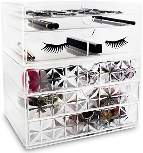 Ikee Design Acrylic False Eye Lashes Extensions Holder Makeup Organizer 9 3/4"W x 7"D x 10"H