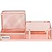 Desk Organizer Office Accessories Set - Set of 4 Rose Gold Desk Accessories, Mesh Desk Set Includes Pen Case, Sticky Note Holder, Business Card Tray, and Desk Organizer