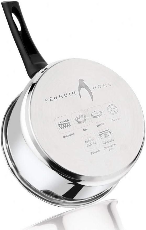 Penguin Home Saucepan Set 1.5, 2, 2.5 LTR Stainless Steel Saucepots with Glass Lid - Image 4