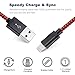 Cordify 3Pack 10FT Nylon Braided 8Pin Lightning to USB Charging Cable Cord with Aluminum Connector Compatible with iPhone 7/7+/6/6s/6 plus/6s+, 5c/5s/5/SE, iPad /iPod & More (Red)