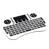 Yesea Mini Keyboard with Touchpad 2.4Ghz Wireless Qwert keyboard With Li Battery Universal Remote Control for PC Xbox 360 Ps3 Google Android Tv Box (White)