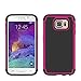 Galaxy S6 Case, Bastex Heavy Duty Hybrid Armor Case - Soft Black Silicone Cover Hard Hot Pink & Black Case for Samsung Galaxy S6 G920
