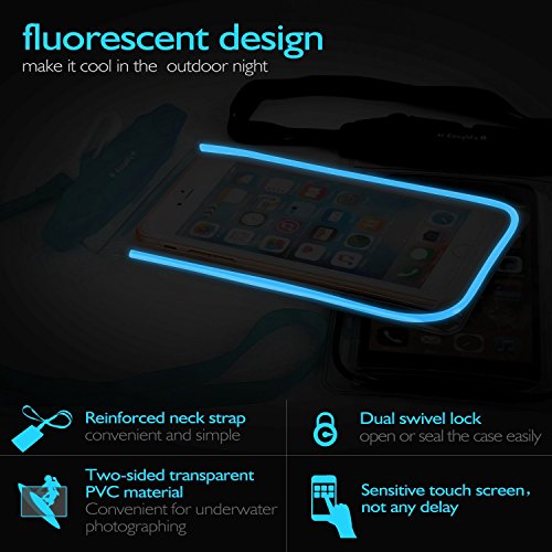 image for Universal Waterproof Case FITFORT 2 Pack Universal Dry Bag/ Pouch Clea