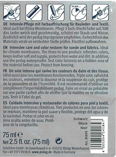 Pedag Suede Color Restorer, German Made, Applicable Indoors, Black, 2.6 Ounce