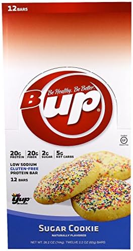 B-UP Protein/Nutritional Bar, Sugar Cookie, 24 Count (2 Boxes)