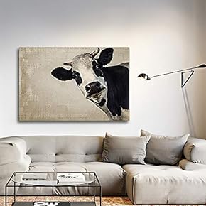 Vintage Curious Cow - Canvas Art