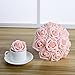 Breeze Talk Artificial Flowers Blush Roses 25pcs Realistic Fake Roses w/Stem for DIY Wedding Bouquets Centerpieces Arrangements Party Baby Shower Home Decorations