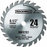 Rockwell RW9281 4 1/2-Inch 24T Carbide Tipped Compact Circular Saw Blade