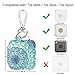 Fintie Tile Mate / Sport / Style Carabiner Keychain Case, Anti-scratch Vegan Leather Skin Cover for Tile Pro Series Item Tracker Phone Finder, Emerald Illusions (Official Micklyn Le Feuvre Product)
