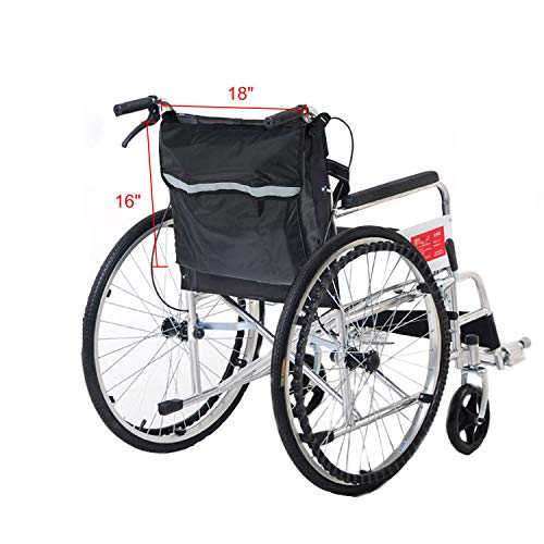 Yaesport Wheelchair Backpack Bag - Black - Great Accessory Pack for Your Mobility Devices. Fits Most Scooters, Walkers, Rollators - Manual, Powered or Electric Wheelchairs