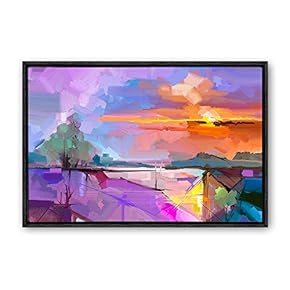 Framed Canvas Wall Art Color Abstract Canvas Prints Home Artwork Decoration for Living Room,Bedroom - 24x36 inches