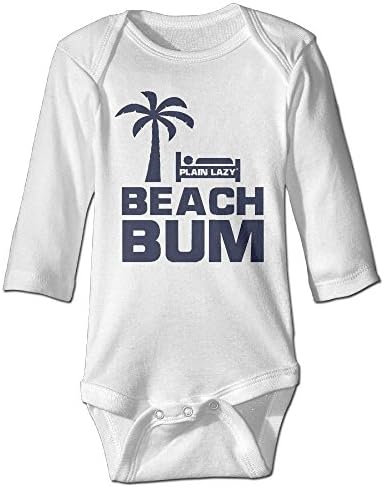 Cuok Baby Bodysuit Beach Bum One Piece Baby Long Sleeve Boy Jumpsuit 24 Months White