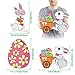 Ivenf Easter Decorations Outdoor, 3ct Bunny Eggs Corrugate Yard Signs with Stake, Garden Lawn Rabbit Eggs Plastic Party Supplies Decor