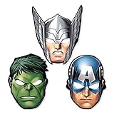 Amscan Marvel Avengers Hats/Masks, 8 Count, Party Supplies
