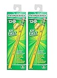 My First Ticonderoga Primary Size #2 Beginner Pencils, 2 Boxes of 12, Yellow (33312)