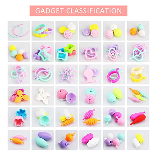 Little Girls Toys for Age 3 4 5 6 Pop Beads 600 Pcs Jewelry Making Gifts Arts and Crafts for Kids Necklace and Bracelet and Ring Creativity DIY Set