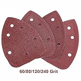 INSMA 40pcs 60-240 Grit Mouse Sanding Sheets for Black Decker Detail Palm Sander 60+80+120+240 Grit