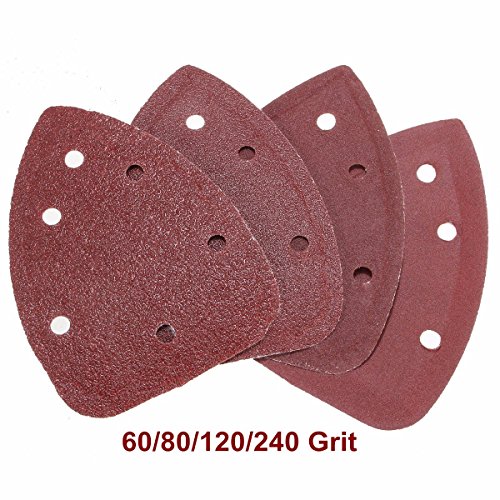 INSMA 40pcs 60-240 Grit Mouse Sanding Sheets for Black Decker Detail Palm Sander 60+80+120+240 Grit