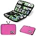 Travel Bag for Cables and Chargers,Space Saving Electronics Accessories Storage Bag,Travel Gadget Organizer Bag for Phone Cable Cords Accessory Products(M, Pink)