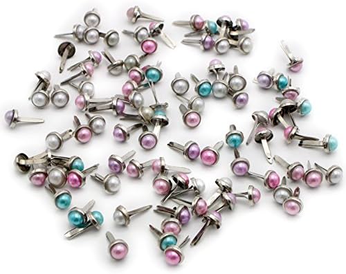 24pcs Mixed Colors 6mm pearl Scrapbooking Metal brads (Mixed colors 6mm)