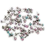 24pcs Mixed Colors 6mm Scrapbooking Pearl Brads Paper Fasteners