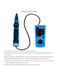 Profesional rastreador de cables RJ11 RJ45 probador de cable para cable de prueba de la línea de teléfono red LAN cotejar trazado de cable comprobación de continuidad positivo negativo polaridad Anillo punta detección de nivel de línea