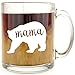 Mama Bear Mug - Glass Coffee Mug - Makes a Great Mom Gifts, Christmas Birthday or Mother's Day Gift, 13 Oz Capacity with White Gift Box Included
