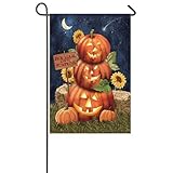 Gifted Living 14S3101FB Halloween Pumpkins Two Sided Garden Flag