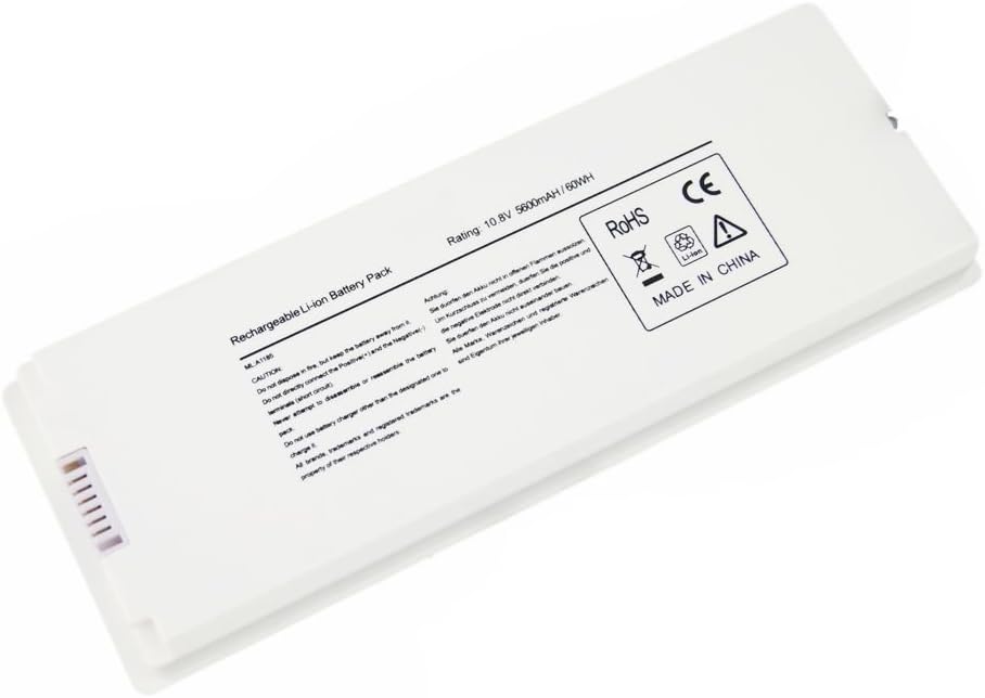 TGF® 10.8V 5600mAh New Replacement Battery for Apple MacBook 13 A1185 A1181 MA561 MA561FE/A MA561G/A MA561J/A -12 Months Warranty