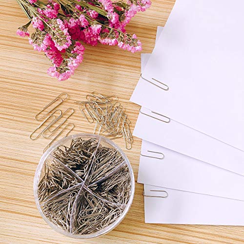 Youyuan Paper Clips, 650 Pieces Assorted Sizes Silver Paperclips, Small, Medium and Jumbo (28mm, 33mm, 50 mm), for Office School Clips and Personal Document Organizing (Certified Refurbished)