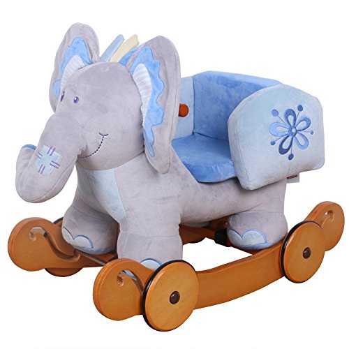 Rocking Elephant with Wheels - Blue