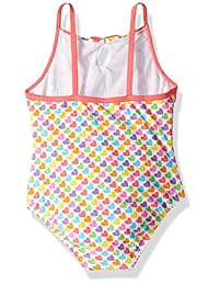 Skechers Little Girls 'negro y rosa traje de baño de una sola pieza