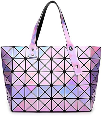 AIRSIONLU Women Plaid Baobao Bags Tote Casual Bags Female Fashion Fold Over Handbags Lady Sequins Shoulder Bag Top Handle Bag