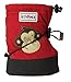 Stonz Three Season Stay-On Baby Booties, for Bare Feet or Shoes, for Mild or Cold Snow Weather, Monkey - Brick Red Large