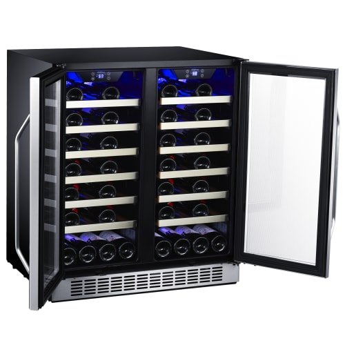 EdgeStar CWR5631FD 30-Inch 56 Bottle Built-In Dual Zone French Door Wine Cooler - Thumbnail 6