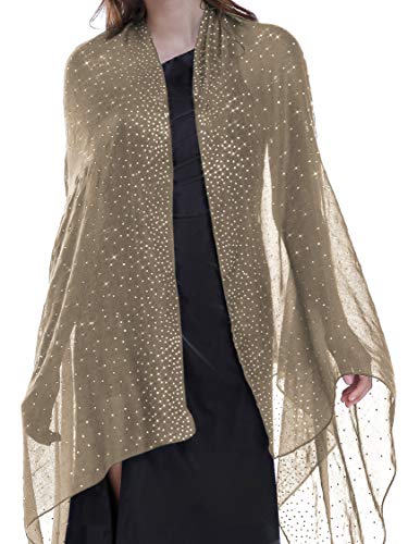Shawls and Wraps for Evening Dresses Wedding Shawl Wrap Shiny Scarf Camel
