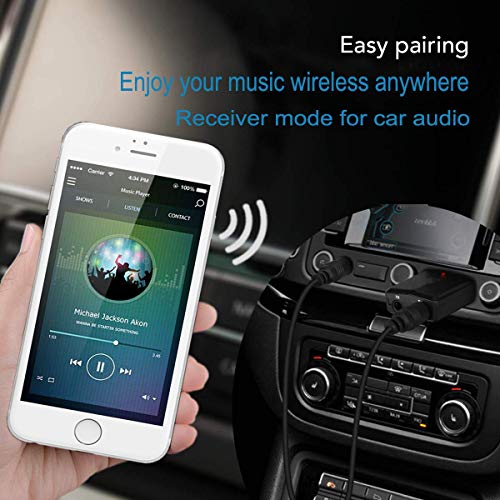 Joypro Portable Bluetooth 5.0 Transmitter and Receiver, 3-in-1 Wireless 3.5mm Adapter for TV PC Headphones Speakers Home/Car Stereo Sound System