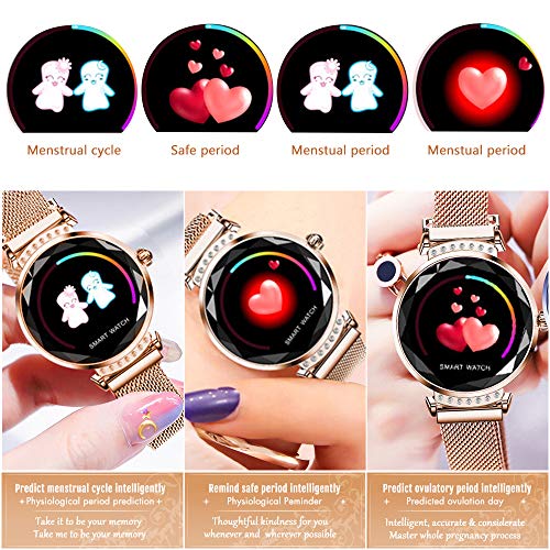 TOP-MAX HR Fitness Tracker Monitor Watch Waterproof w/Blood Pressure&Sleep Monitor for Women Birthday Gift, Activity Tracker Smartwatch Bracelet w/Step&Calorie Counter, Sedentary Reminder for Android