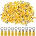 Hilitchi 100Pcs 12-10AWG Insulated Terminals Ring Electrical Wire Crimp Connectors (Yellow, M5) (Yellow - M5)