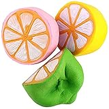 CoKate 1pcs 4.3'' Lemon Kawaii Squishy Toys Stress Reliever Hand Rest Toy Random Color