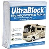 UltraBlock RV Short Queen Waterproof Mattress Protector - Premium Soft Cotton Terry Cover