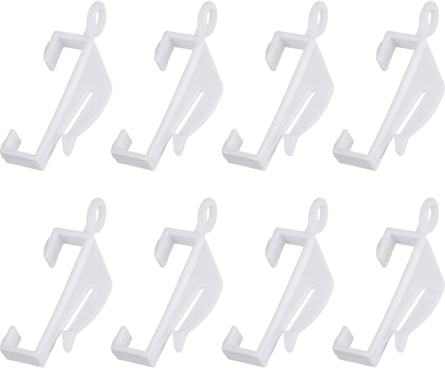 JASLY Plastic Curtain Rail Sliding Hooks for Curtain Decorative Track 50 Pack, White