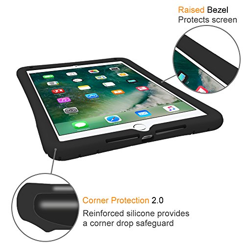 Fintie New iPad 2017 9.7 Inch / iPad Air 2 / iPad Air Case - [Honey Comb Series] Light Weight Anti Slip Kids Friendly Shock Proof Silicone Protective Cover for Apple iPad 2017, iPad Air 1 2, Black