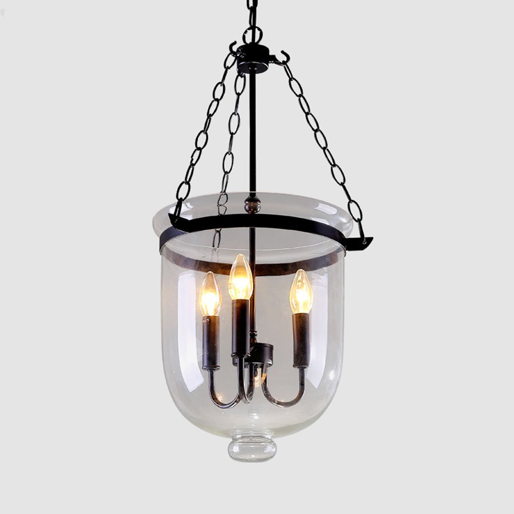 illumination Pendant Lights Retro Rustic Clear Glass Bell Jar Chain