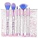 Unicorn Makeup Brushes, Coshine 7pcs Liquid Quicksand Glitter Makeup Brush Set With Crystal Pouch, Nylon Hair with Acrylic Handle