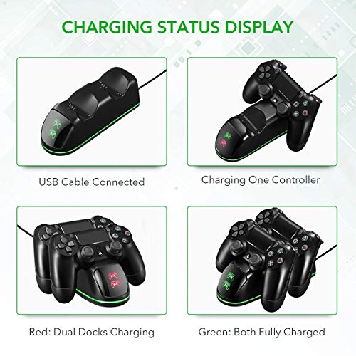 2 Controller+Indicator+Overcharging+Protection+Playstation+4